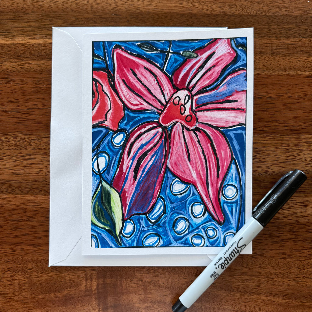 Pink Flower  - Greeting cards