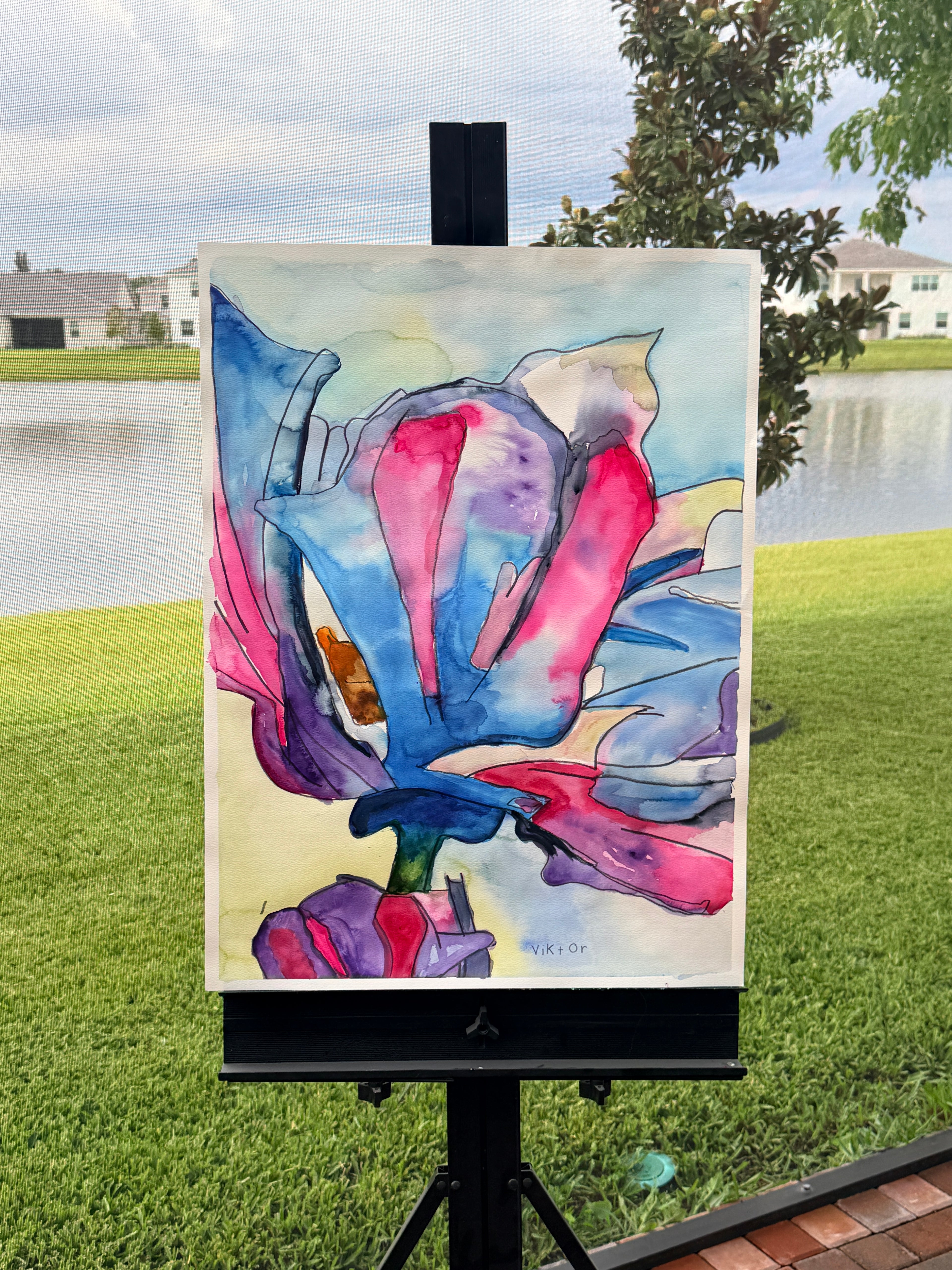 Royal Purple Hues - ORIGINAL Watercolor artwork 22x30”