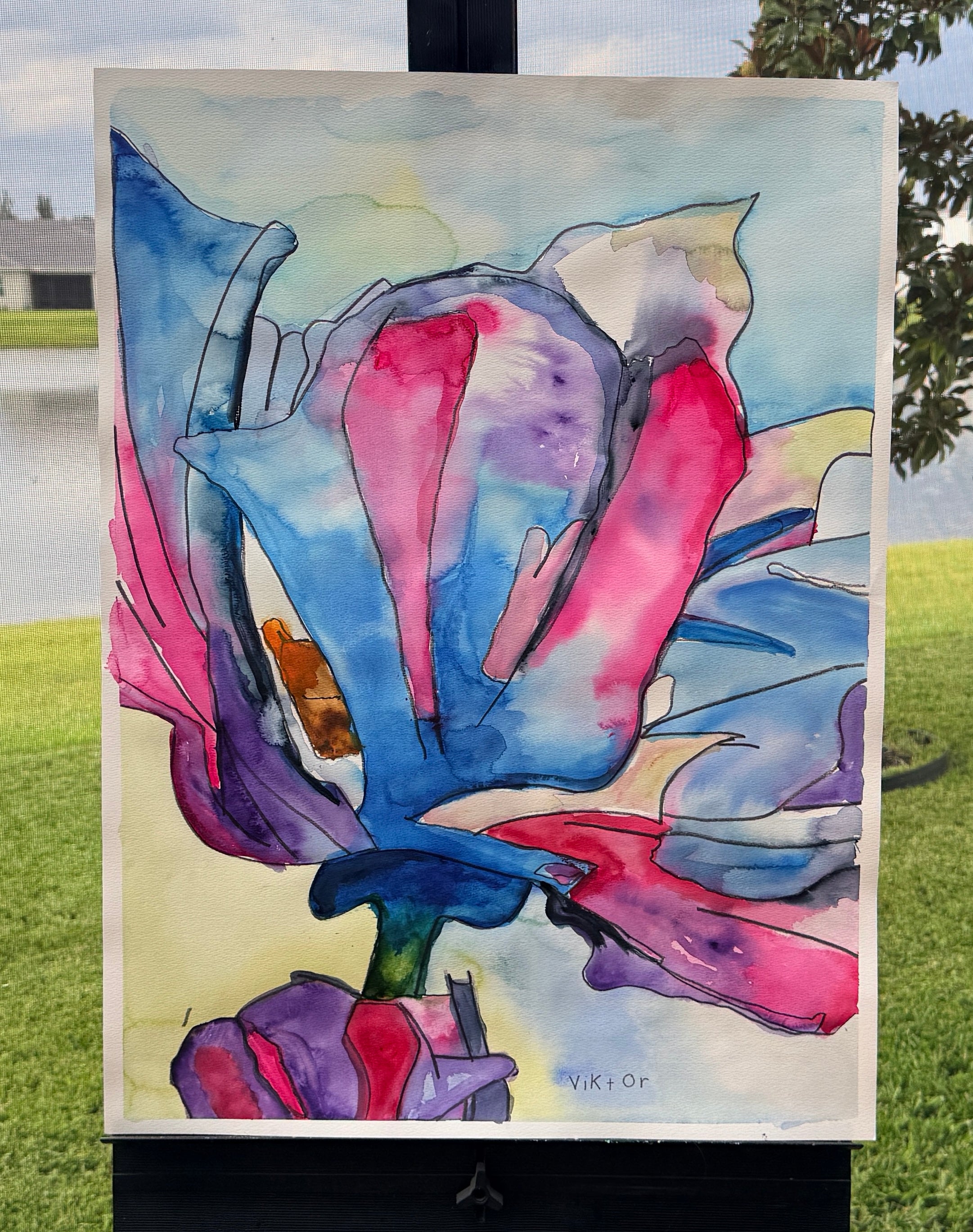 Royal Purple Hues - ORIGINAL Watercolor artwork 22x30”