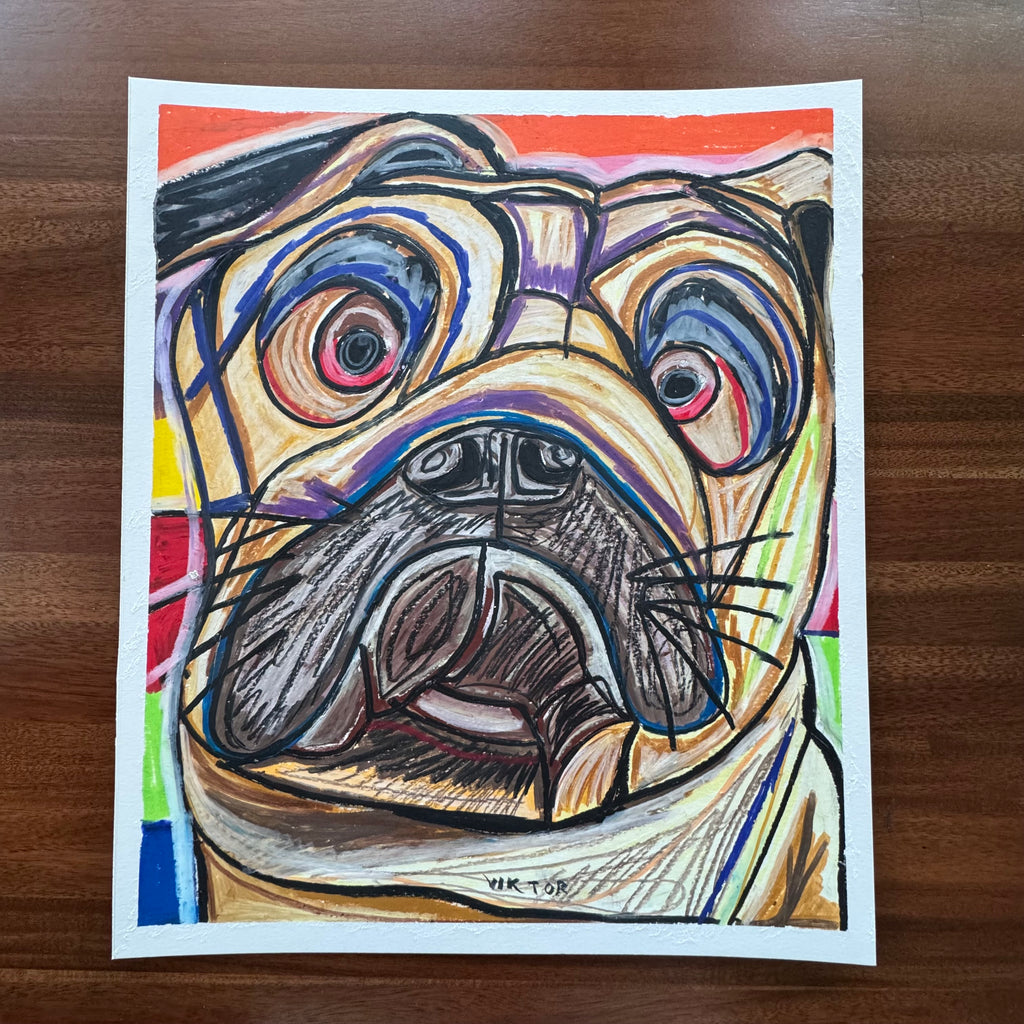 The Pug - ORIGINAL 16x19” (How is created - video)