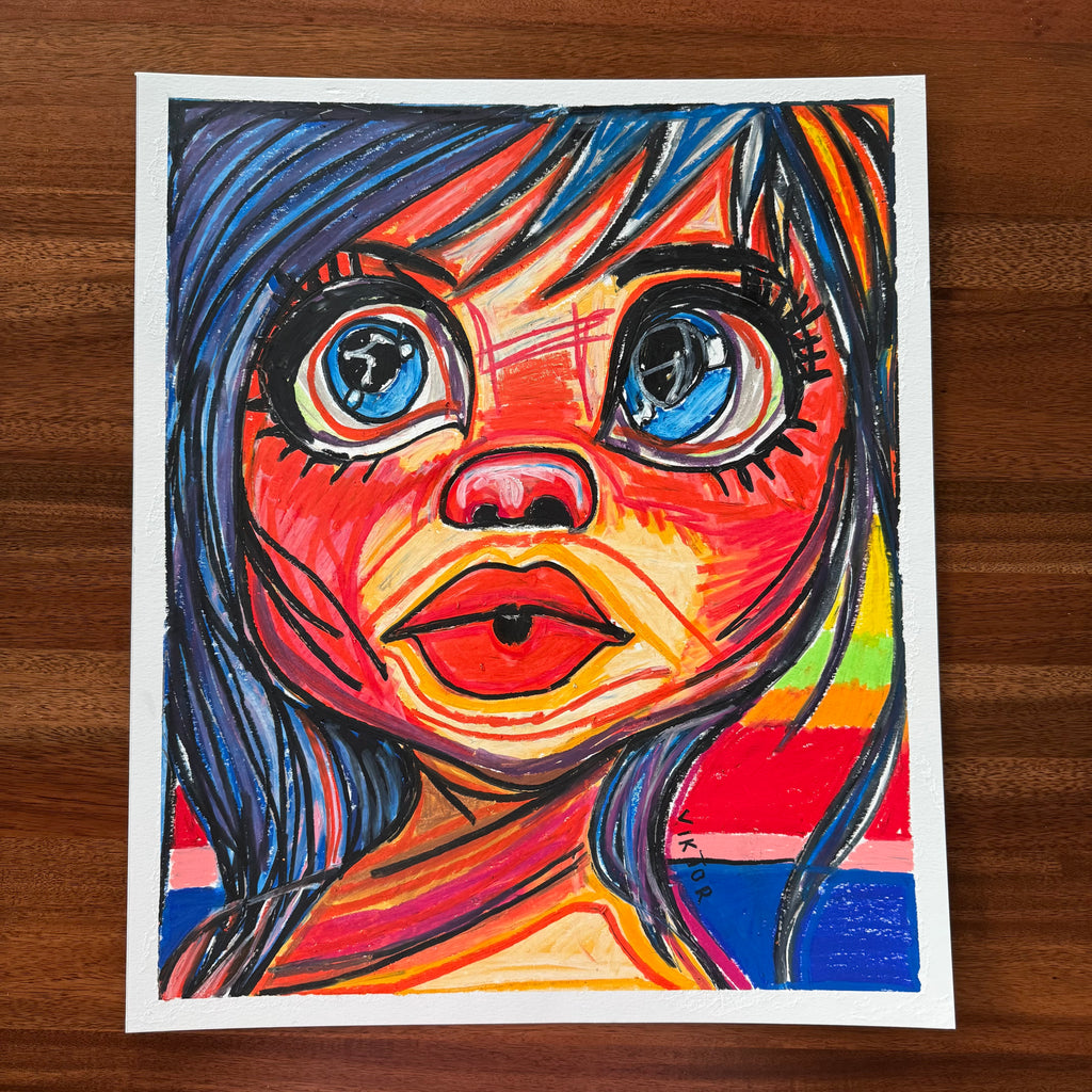 Sunburn - ORIGINAL OIL PASTEL ARTWORK - 16x19”