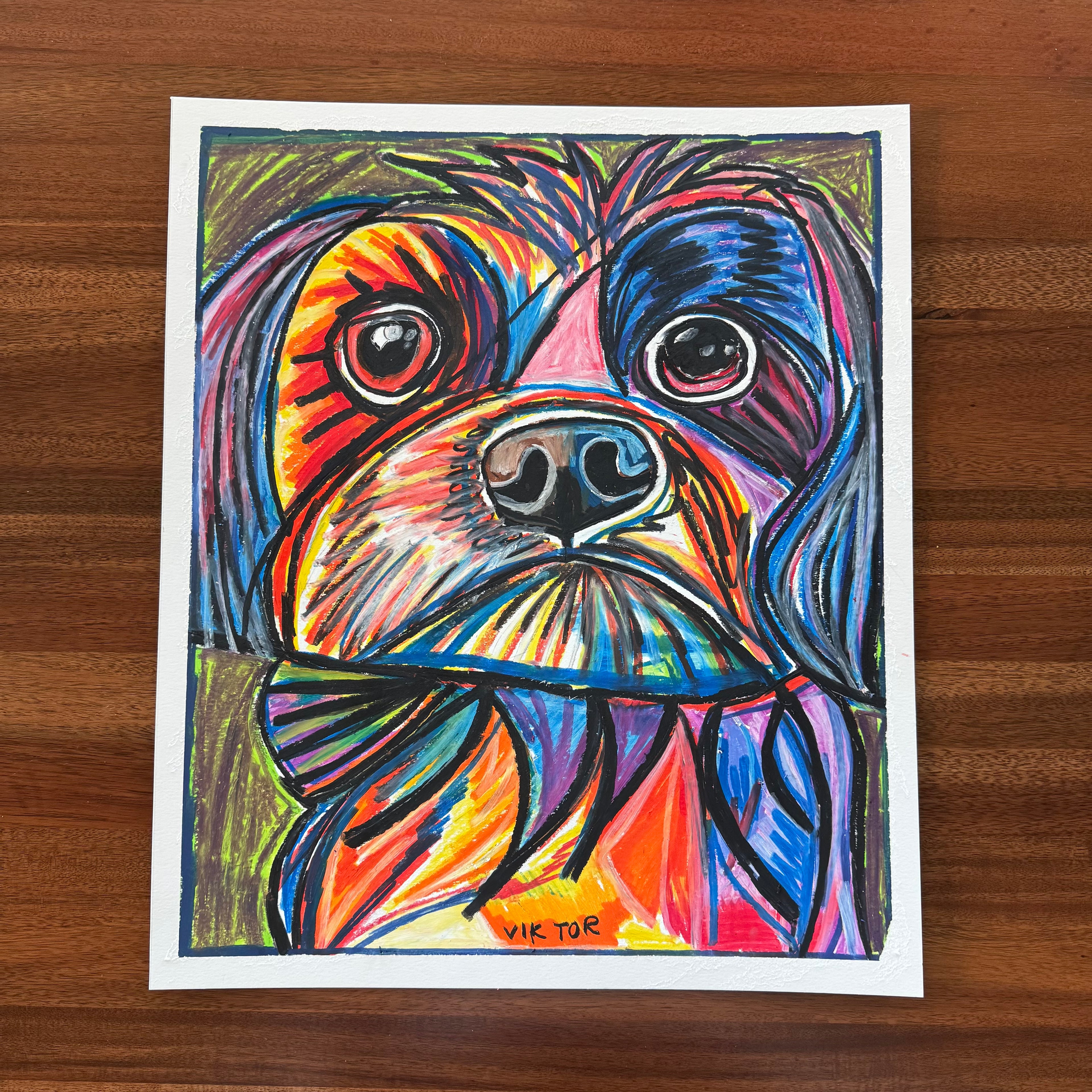 The Colorful Shih Tzu - ORIGINAL 16x19”