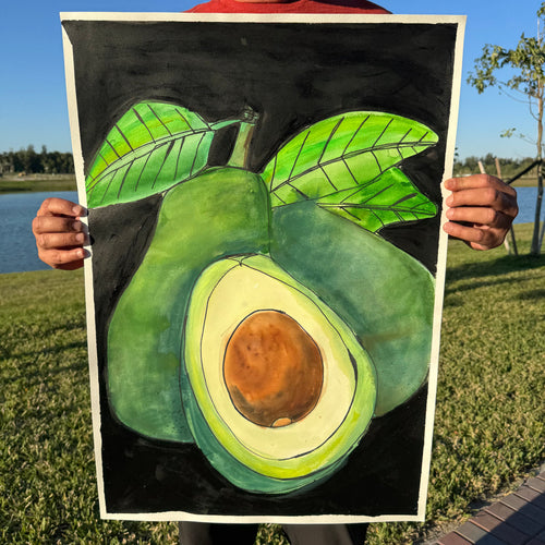 Avocado - ORIGINAL Watercolor artwork 22x30” - Vichy's Art