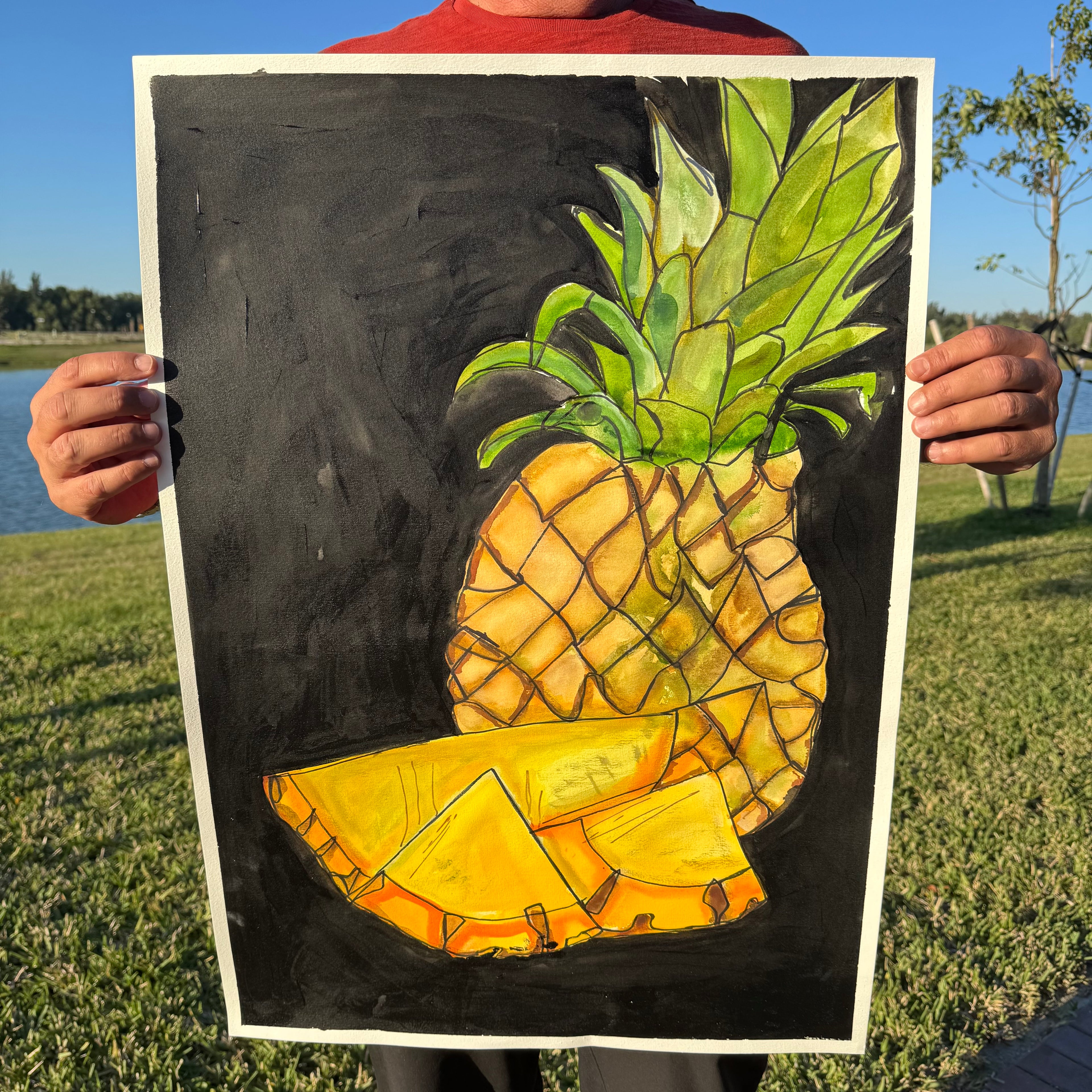 Pineapple - ORIGINAL Watercolor artwork 22x30”