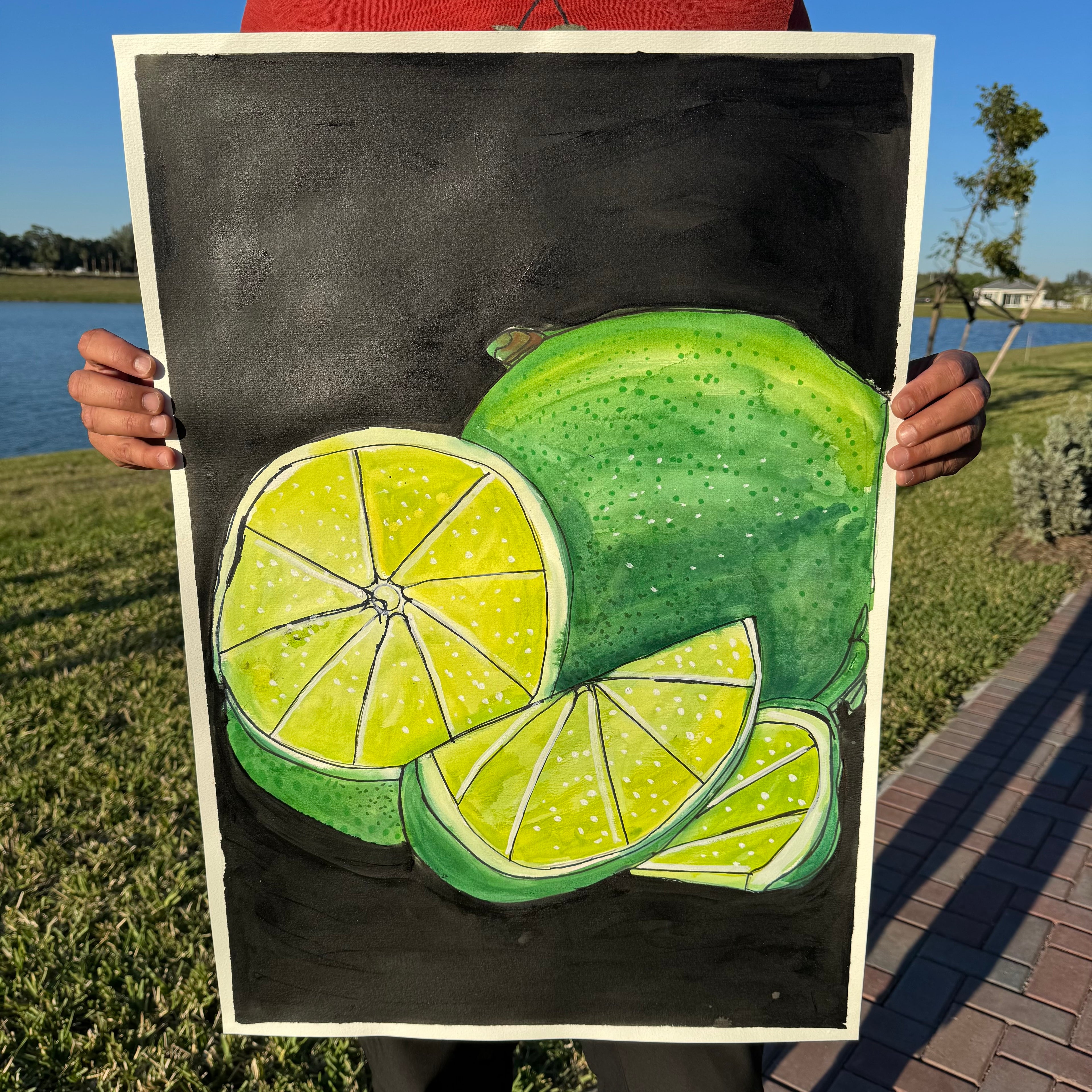 Lime - ORIGINAL Watercolor artwork 22x30”