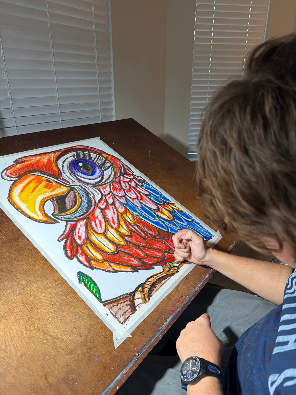 Vibrant Vigor - ORIGINAL OIL PASTEL ARTWORK - 19x24" (video attached)