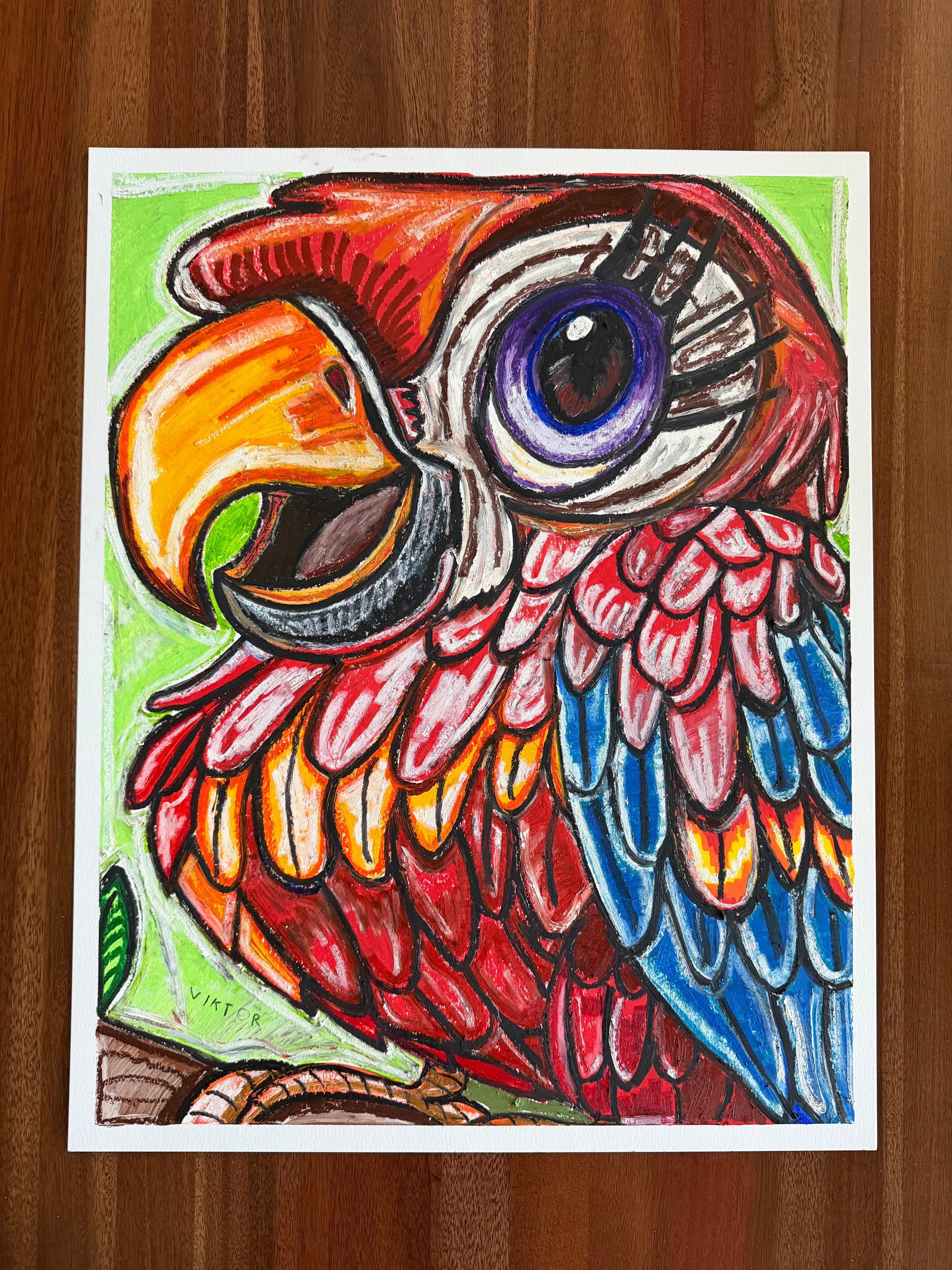 Vibrant Vigor - ORIGINAL OIL PASTEL ARTWORK - 19x24" (video attached)