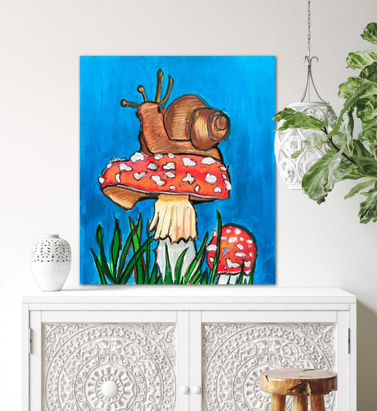 Mr Snail - Print, Poster or Stretched Canvas Print in more sizes