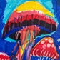 Three Jellyfish - ORIGINAL ARTWORK - 14x17”