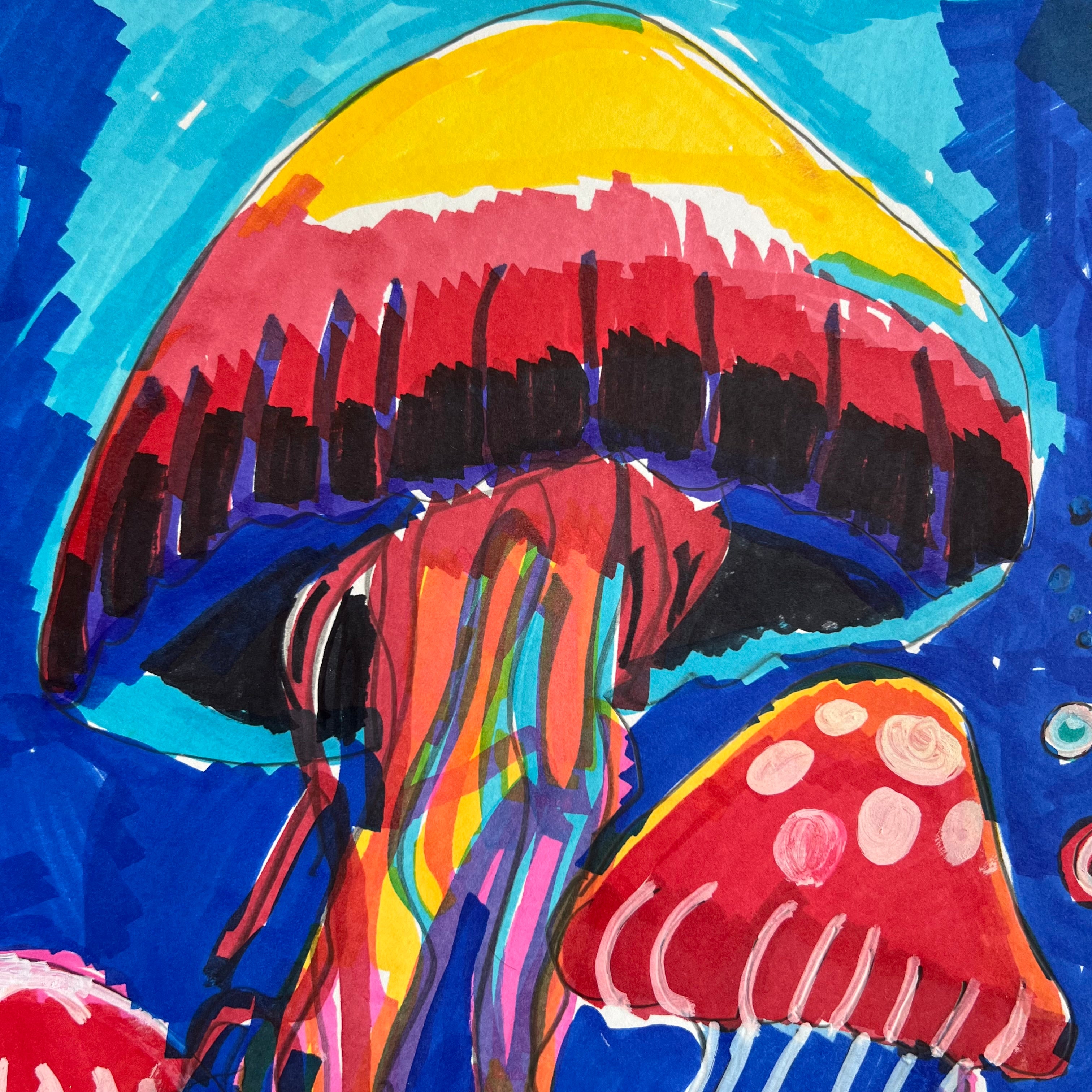 Three Jellyfish - ORIGINAL ARTWORK - 14x17”