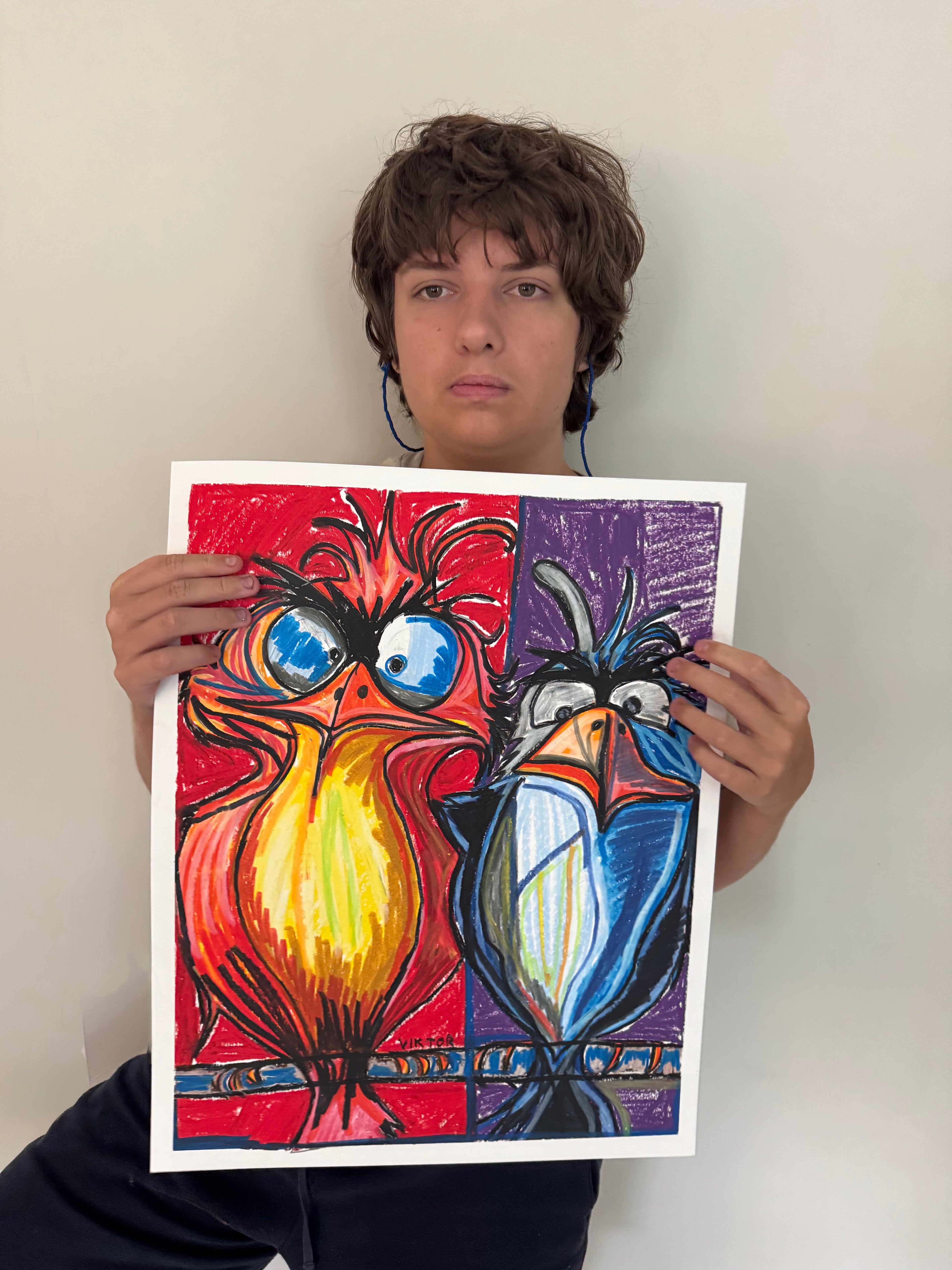 Funny Birds - ORIGINAL 16x20” - Vichy's Art