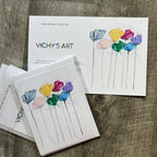 7 Flowers - Greeting card - Vichy's Art