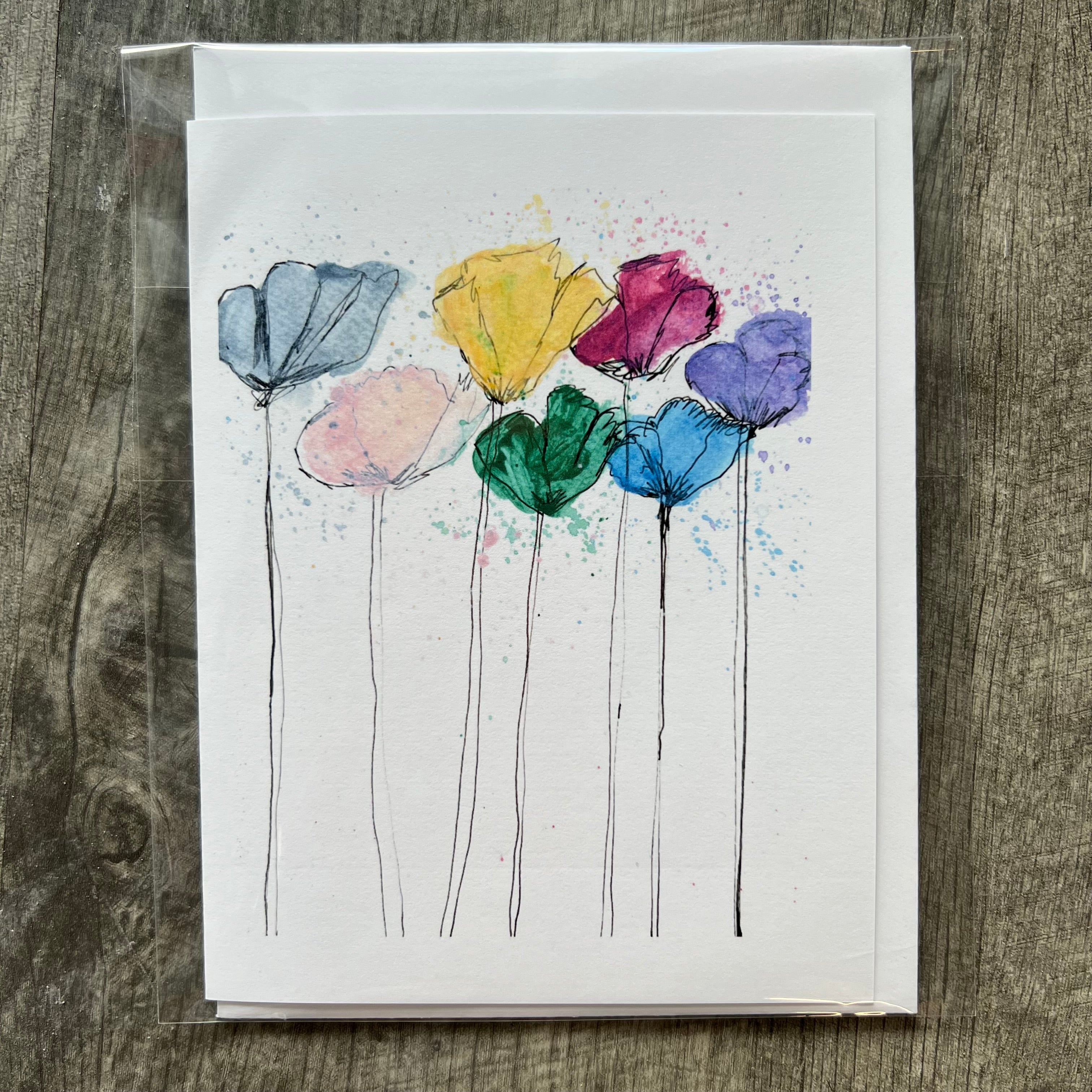 7 Flowers - Greeting card - Vichy's Art