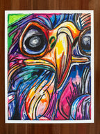 Violet Eagle - ORIGINAL OIL PASTEL ARTWORK - 19x24" (video attached) - Vichy's Art