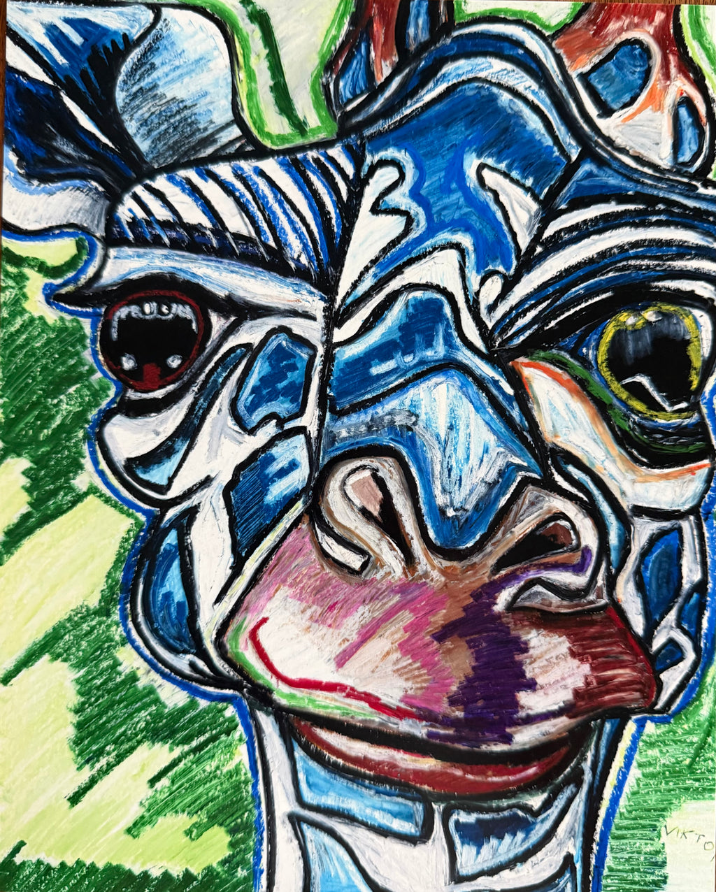 The Blue Giraffe - Art Prints - Vichy's Art