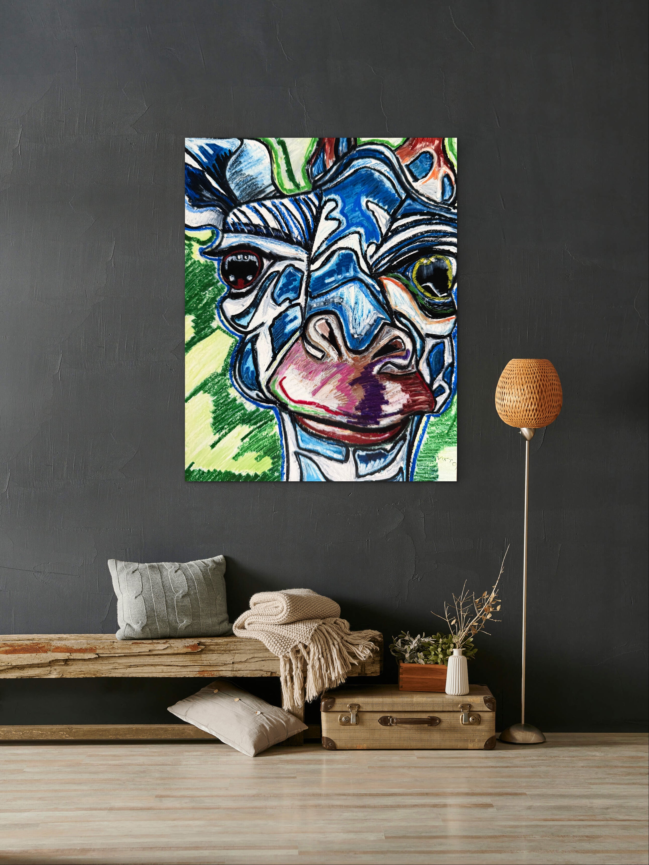 The Blue Giraffe - Art Prints - Vichy's Art