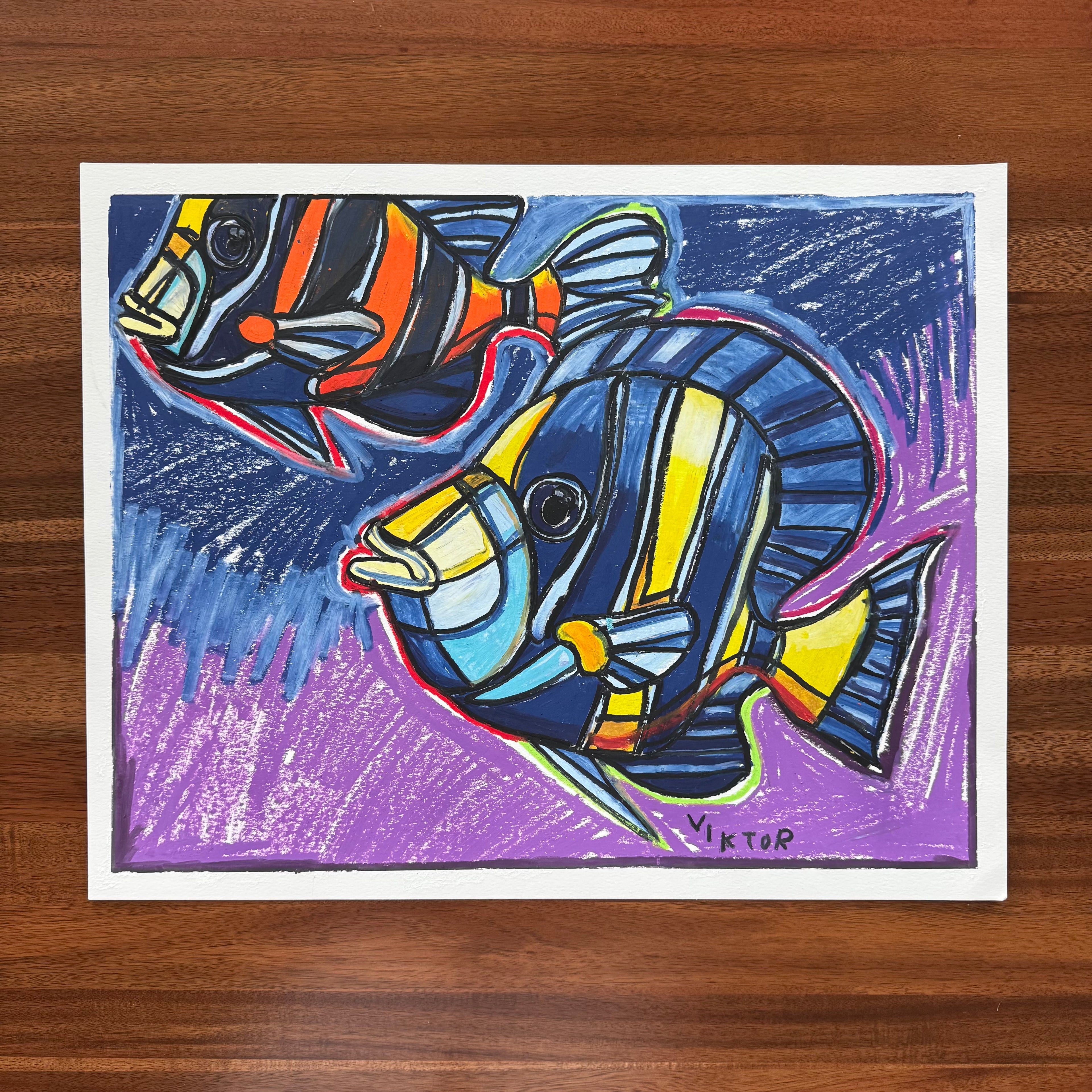 Striped Fish - ORIGINAL 20x16”