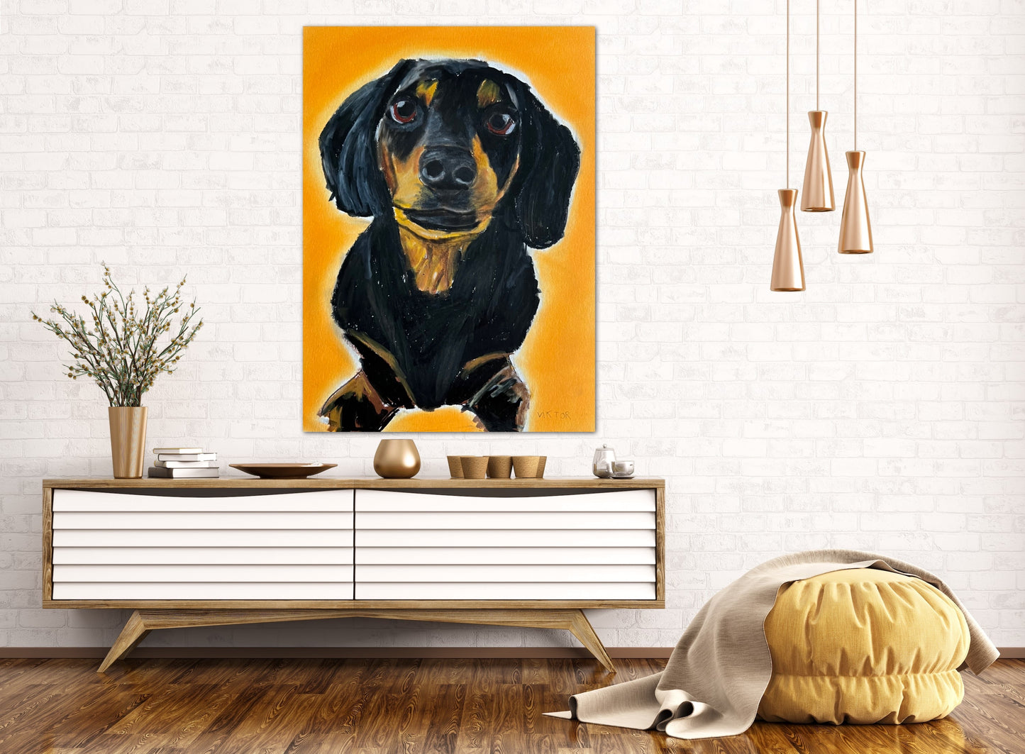 Mini Dachshund - Print, Poster or Stretched Canvas Print in more sizes