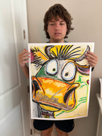 Saffron The Cow - ORIGINAL OIL PASTEL ARTWORK - 19x24" (video attached) - Vichy's Art