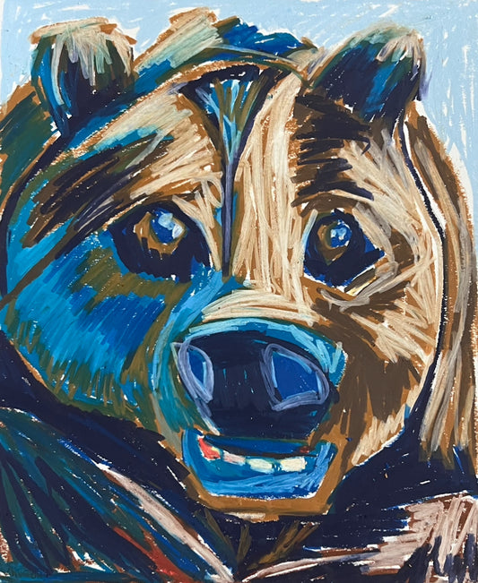 The Big Blue Bear - fine prints and canvas prints in more size