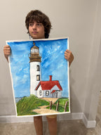 Lighthouse No 5 - ORIGINAL Watercolor artwork 22x30” - Vichy's Art