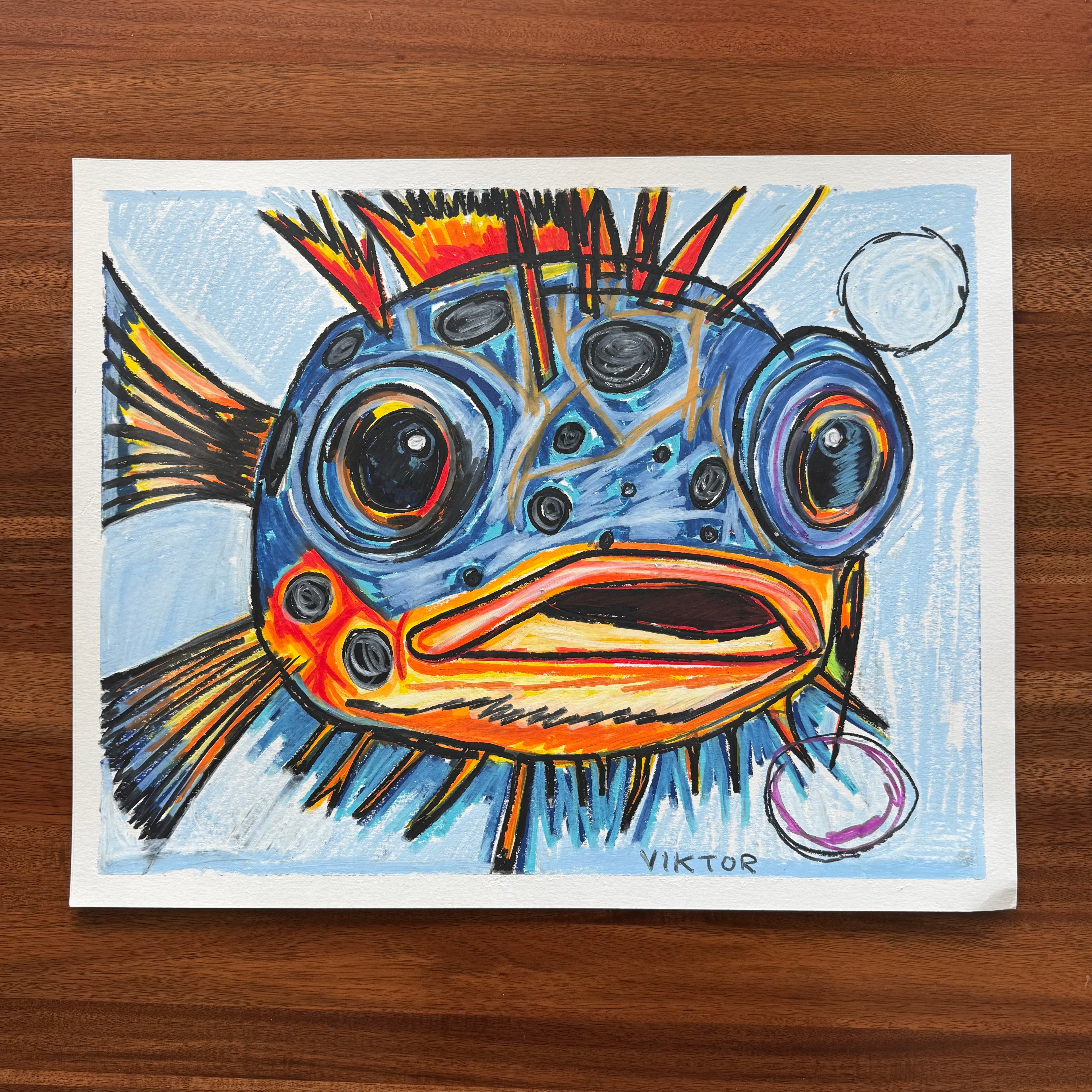 Puffer Fish - ORIGINAL 20x16”