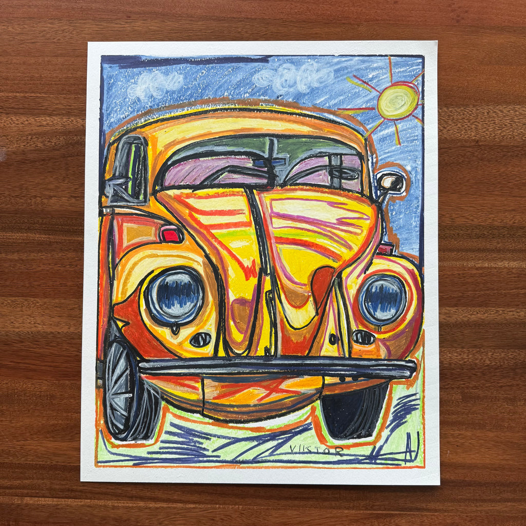 The Beetle - ORIGINAL OIL PASTEL ARTWORK - 16x20” (video attached) - Vichy's Art
