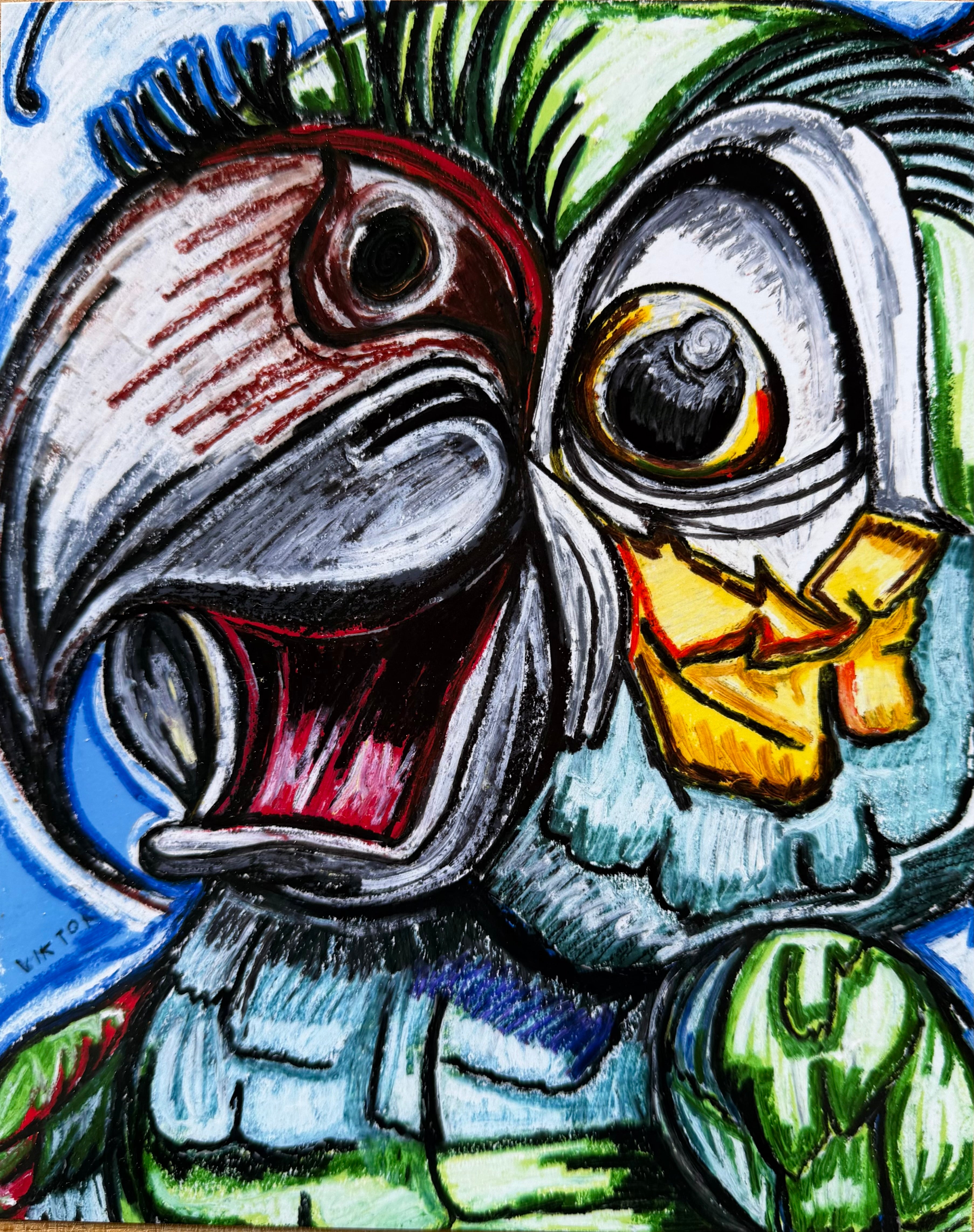 The Green Parrot - Art Prints