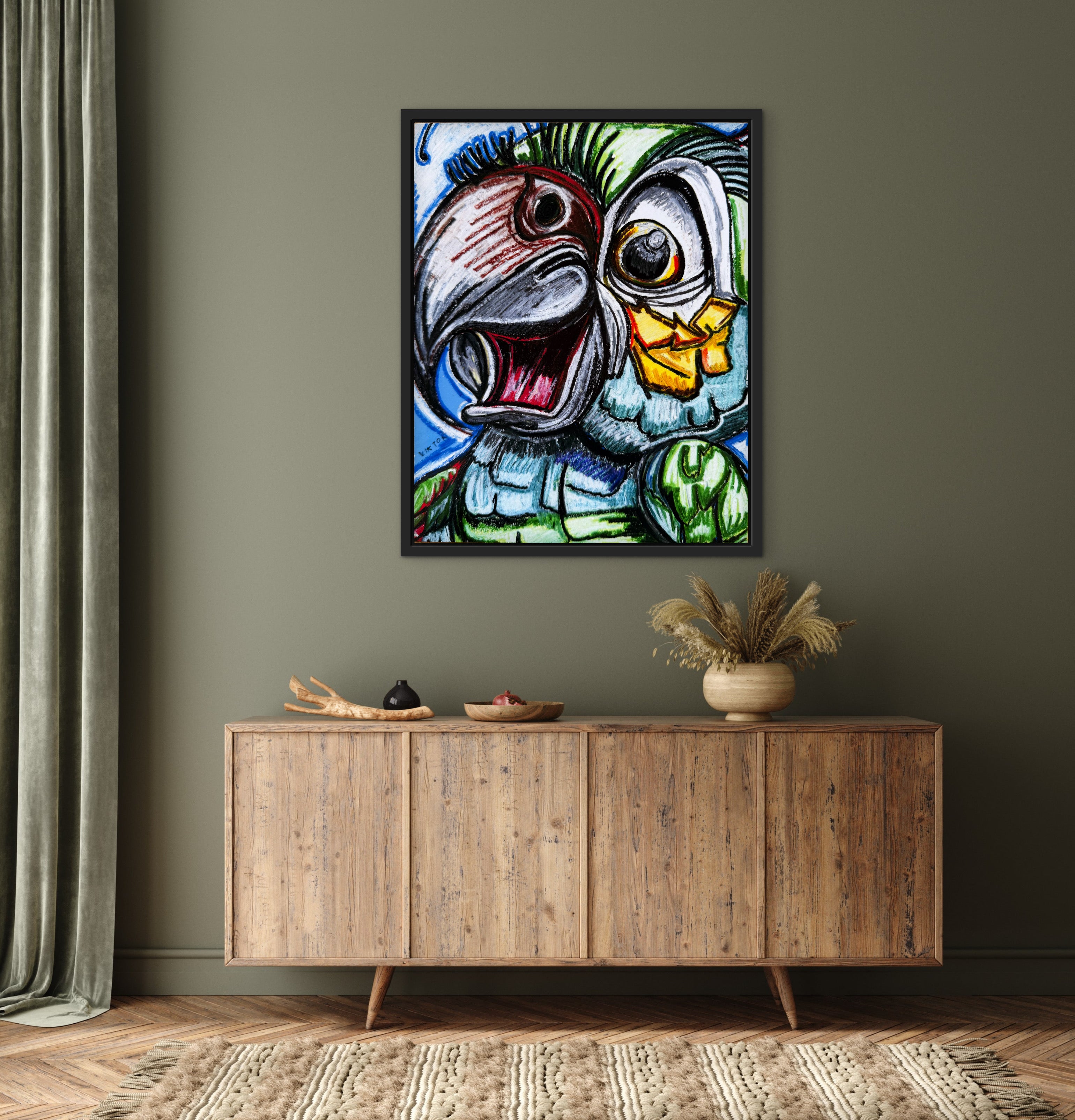 The Green Parrot - Art Prints