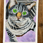 Lovely Cat - ORIGINAL oil pastels artwork in size 9x12"