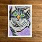 Lovely Cat - ORIGINAL oil pastels artwork in size 9x12"