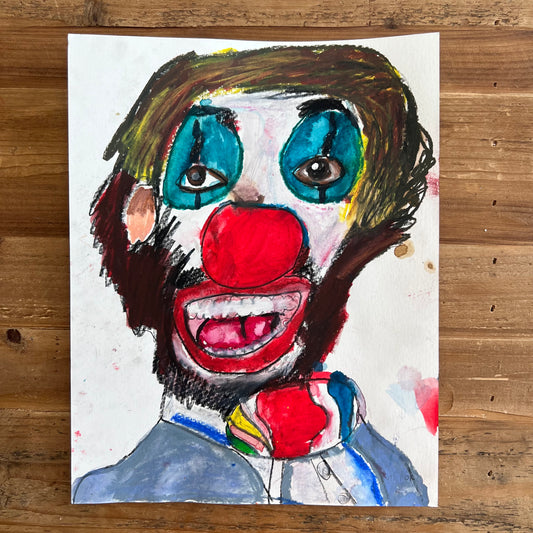 Wicked Clown I - ORIGINAL (mixed media) 11x14”