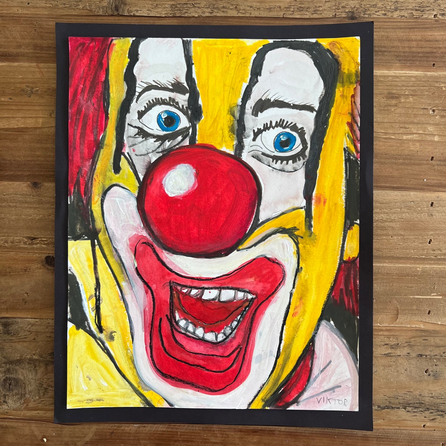 Happy Clown I - ORIGINAL (mixed media) 11x14”