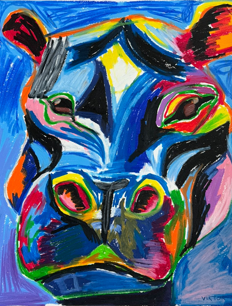 The Blue Hippo - Art Prints