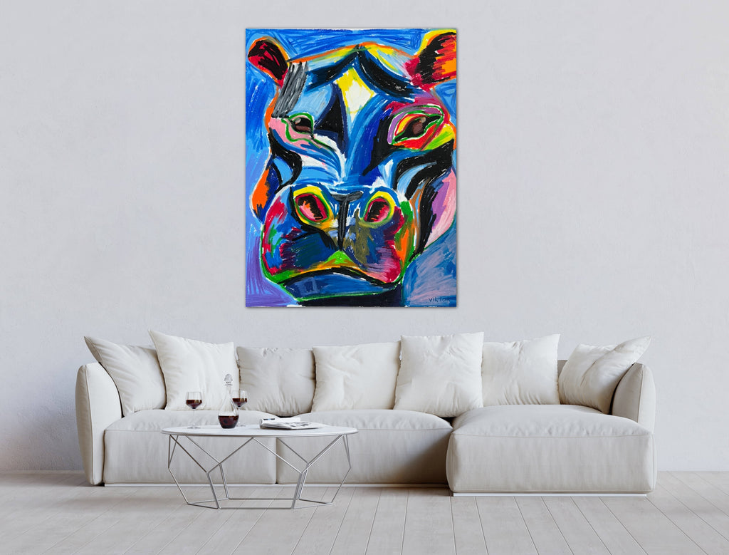 The Blue Hippo - Art Prints