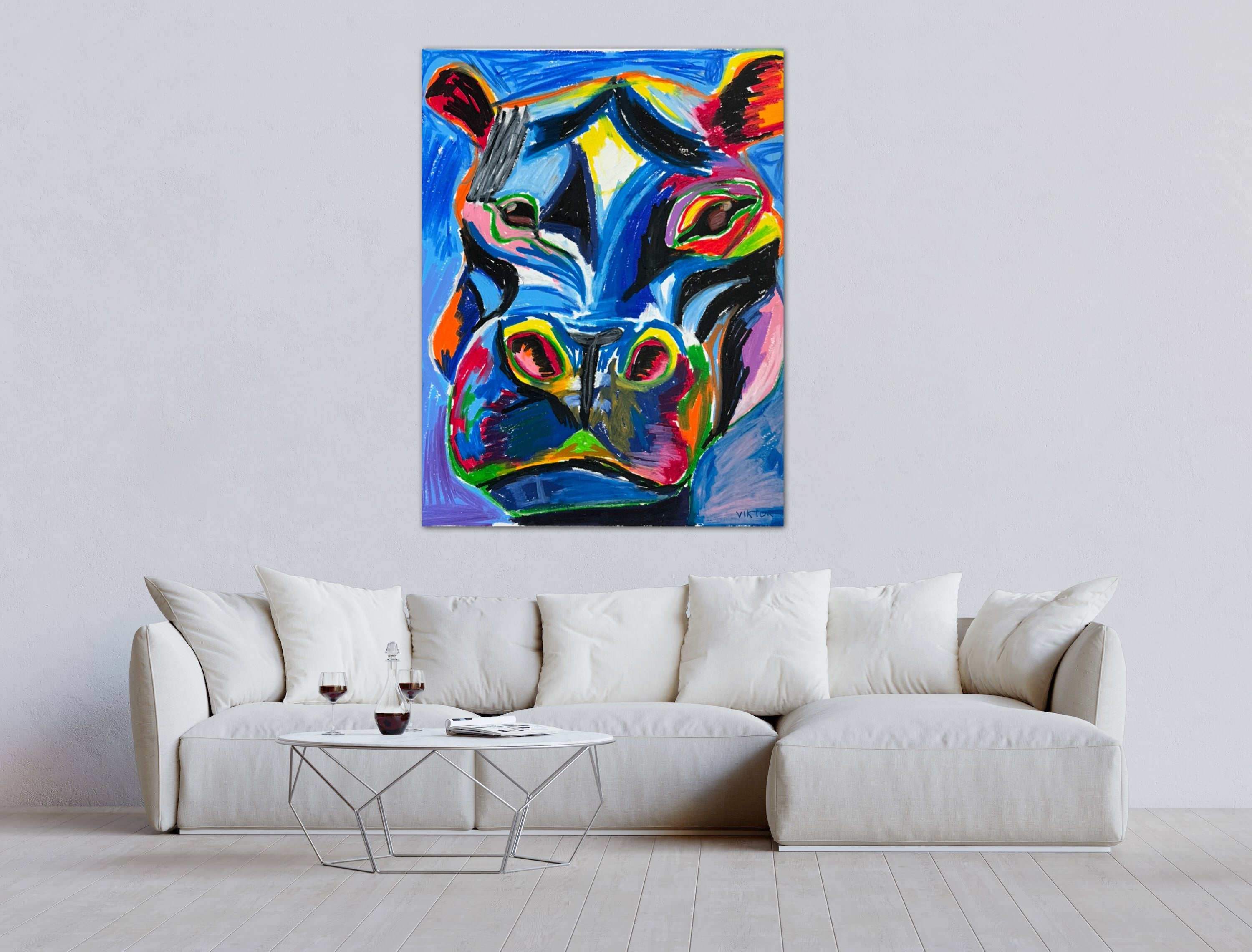 The Blue Hippo - Art Prints