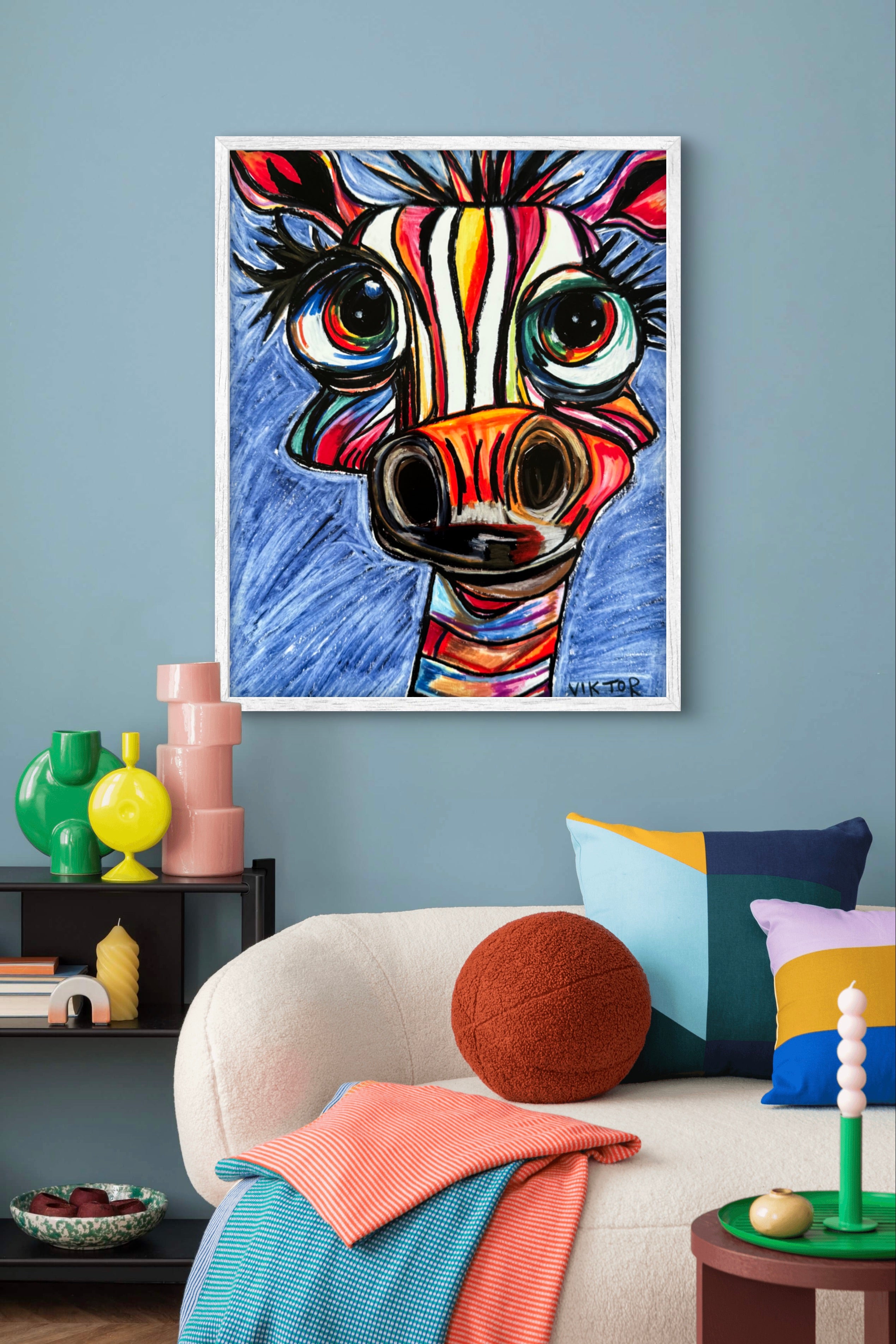 Rainbow Zebra - Art Prints