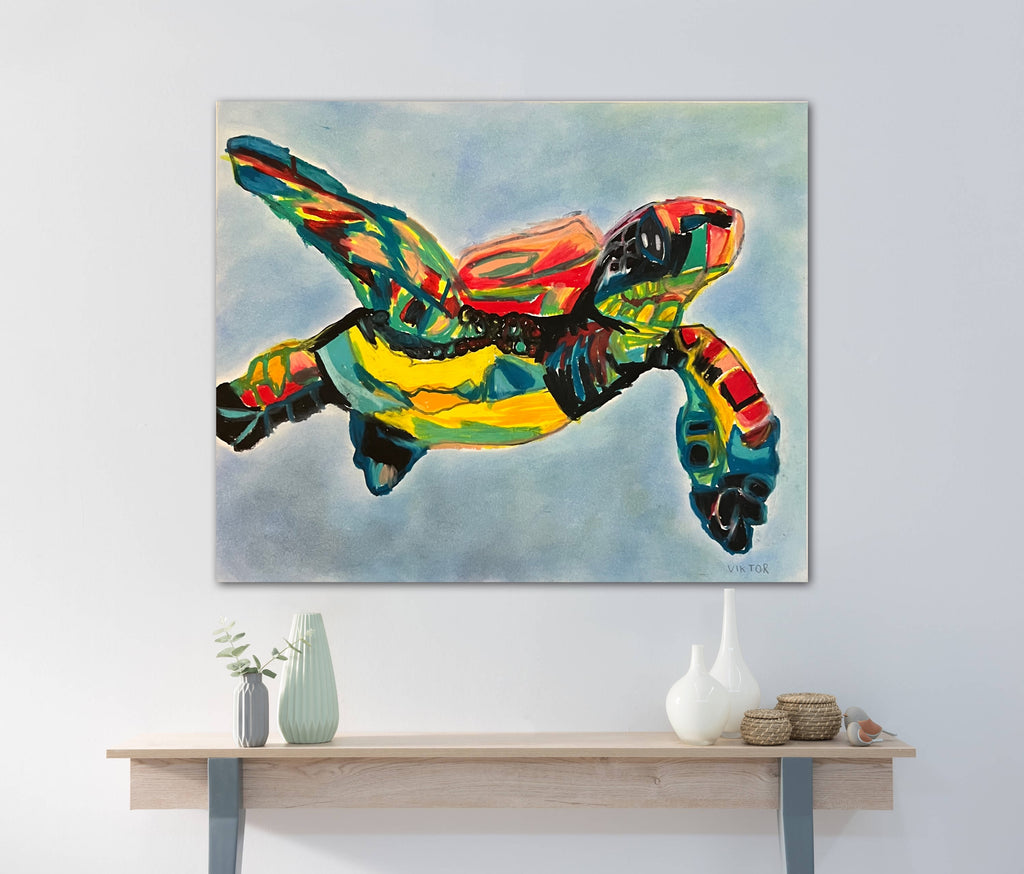 Swimming Turtle - Art Prints