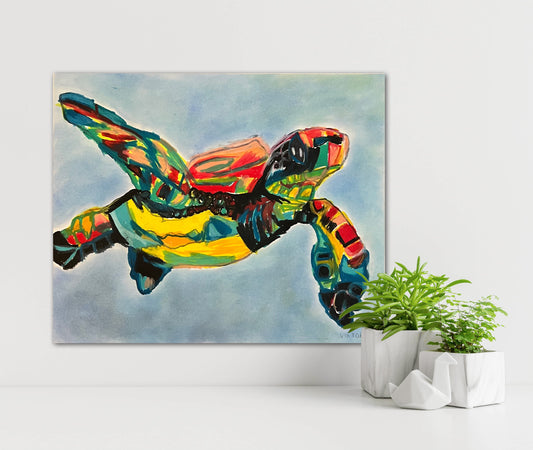 Swimming Turtle  - fine prints and canvas prints in more size