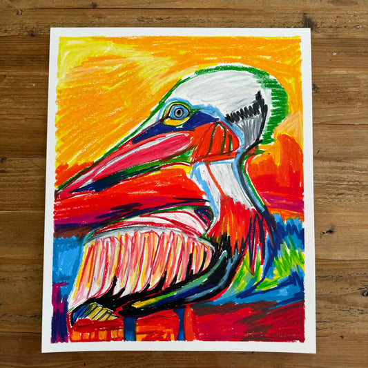 Pelly The Pelican - ORIGINAL  14x17”