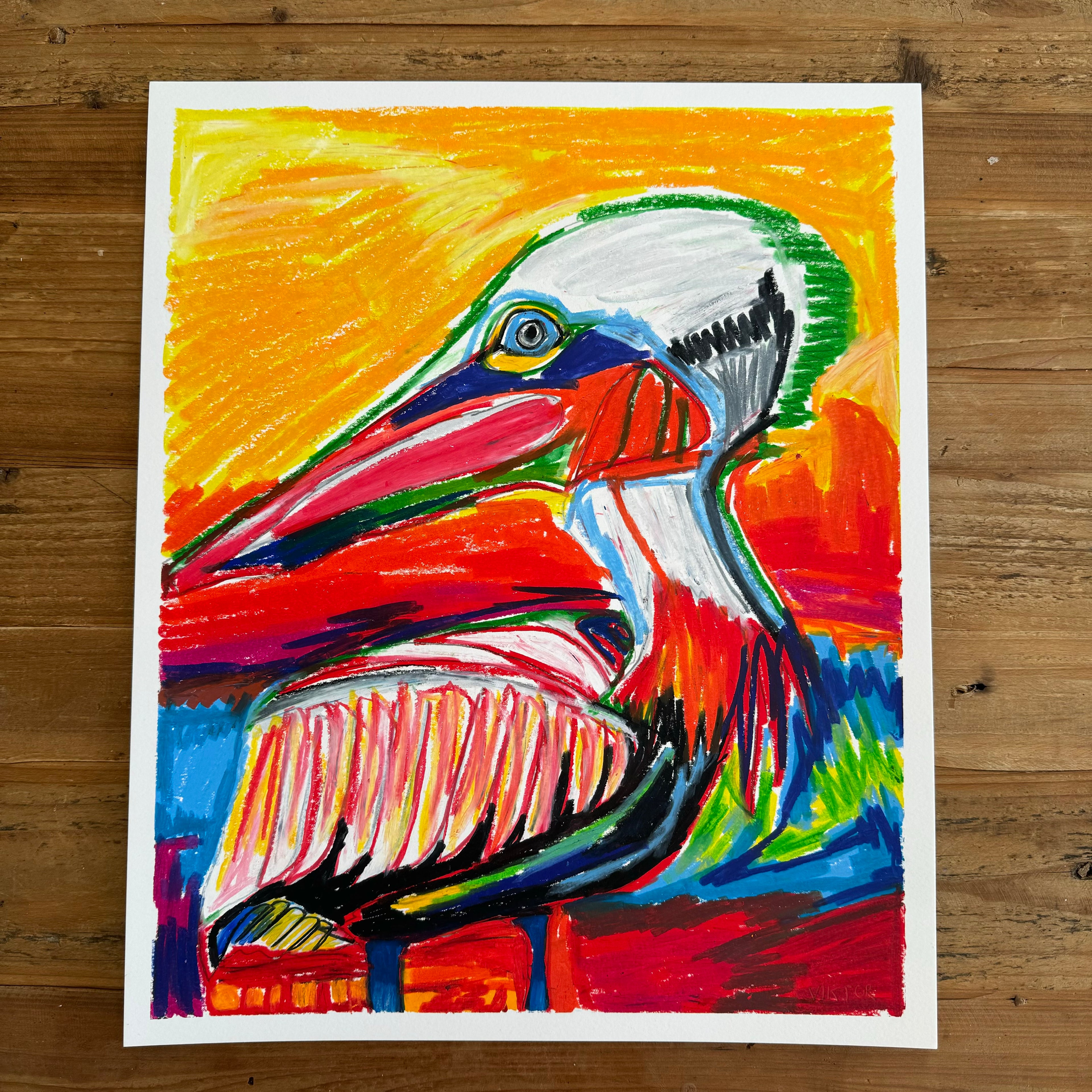 Pelly The Pelican - ORIGINAL  14x17”