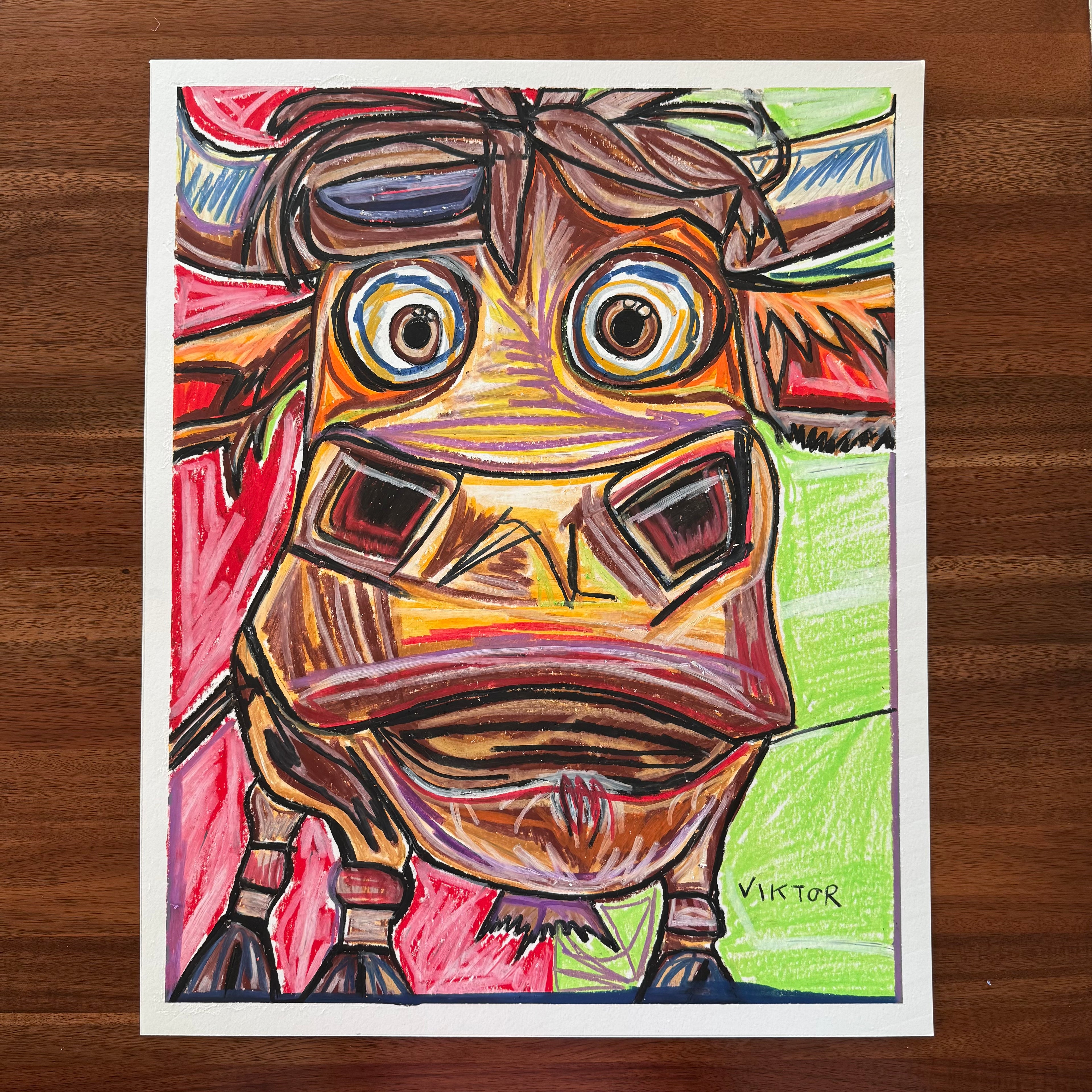 Surprised Cow - ORIGINAL 16x20”