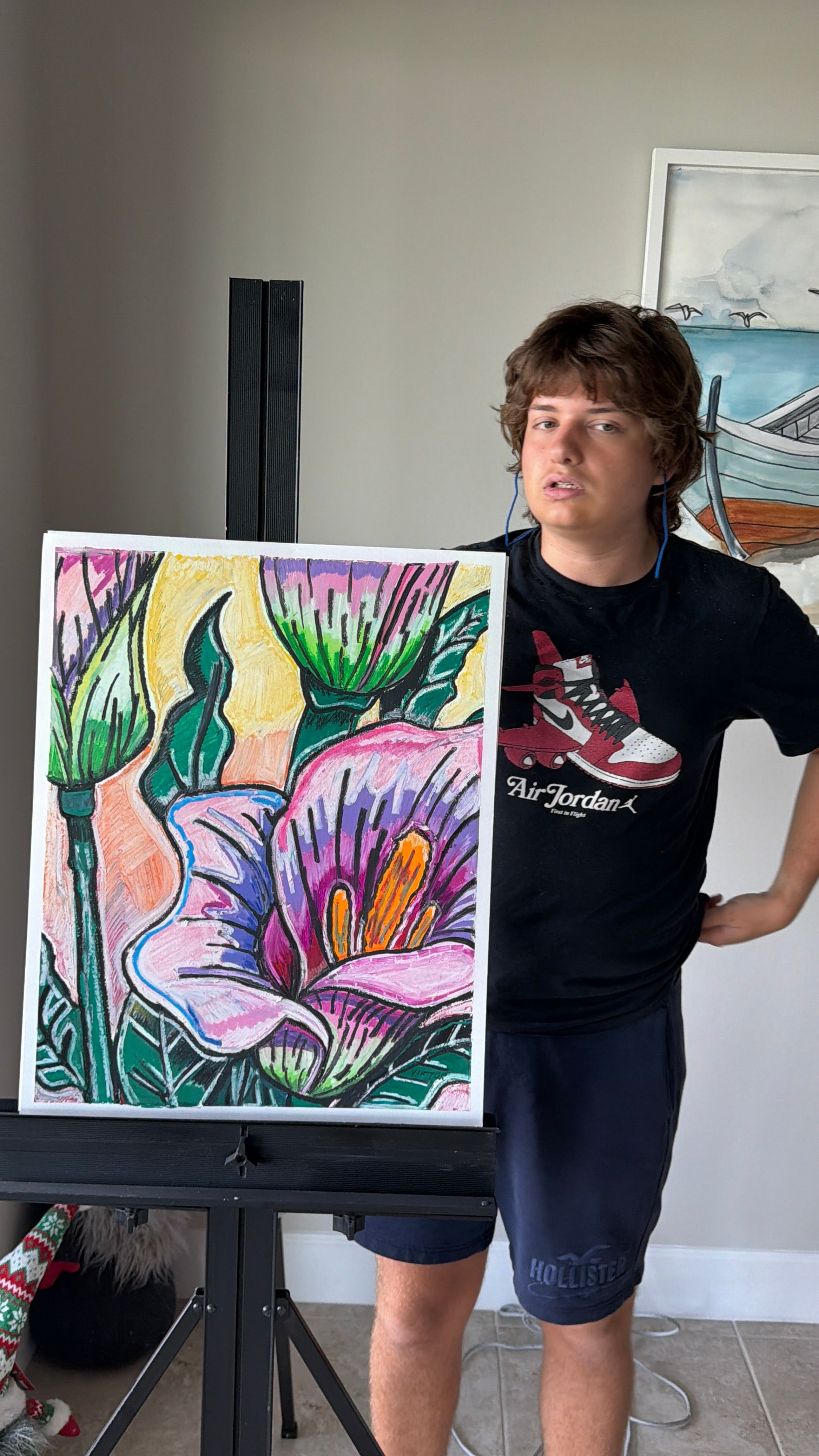 Calla's Rhapsody - ORIGINAL OIL PASTEL ARTWORK - 19x24" (video attached)