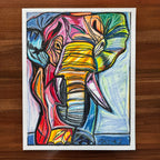Rainbow Elephant - ORIGINAL 16x20” - Vichy's Art