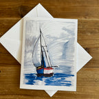 Blue Sailboat - Greeting cards