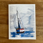 Blue Sailboat - Greeting cards