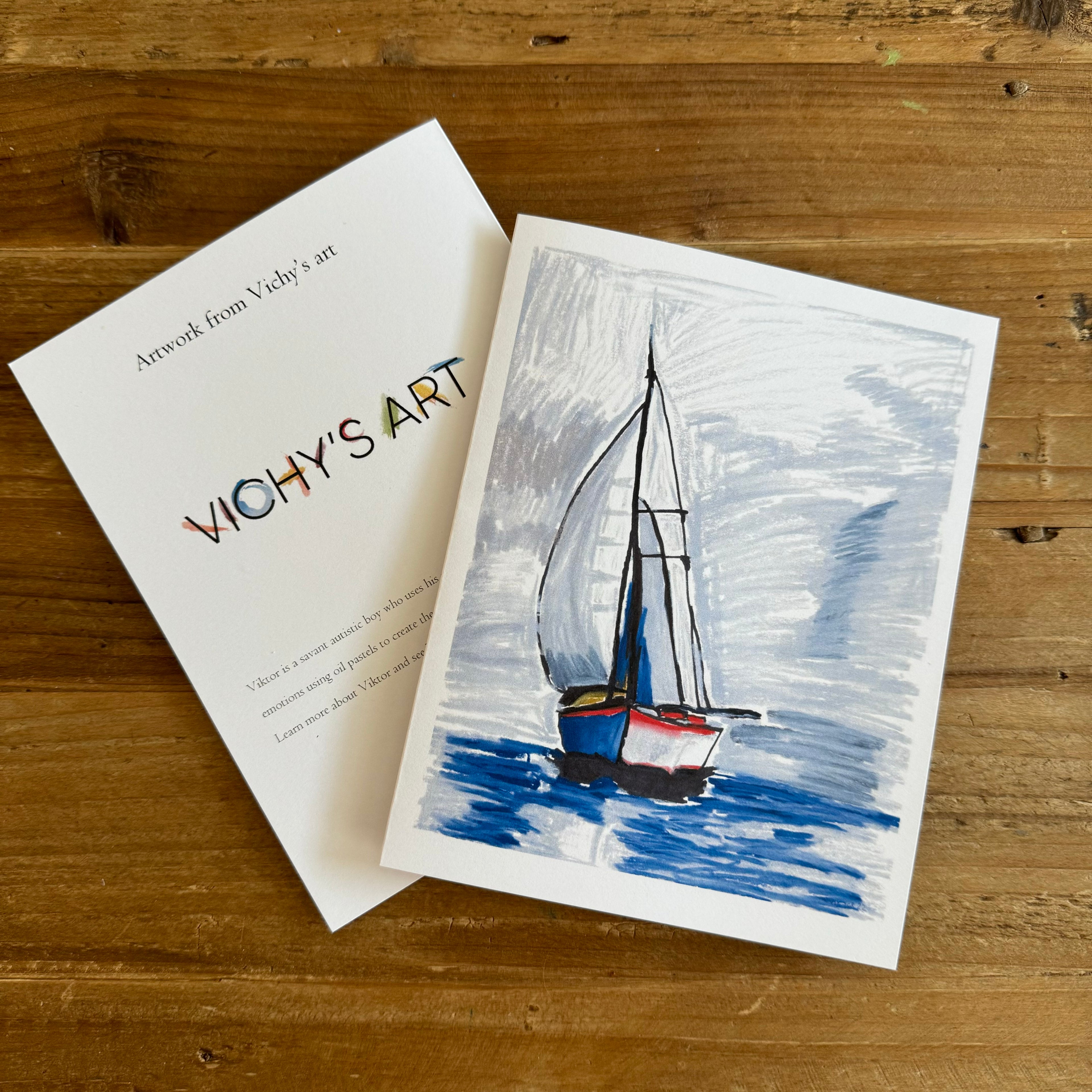 Blue Sailboat - Greeting cards