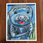 Manatee - ORIGINAL 16x20” (video attached) - Vichy's Art