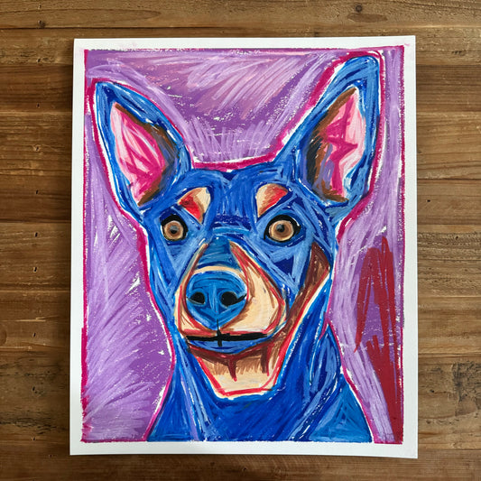 Blue Pinscher - ORIGINAL  14x17”