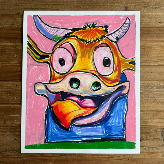 The Crazy Cow  - ORIGINAL  14x17”